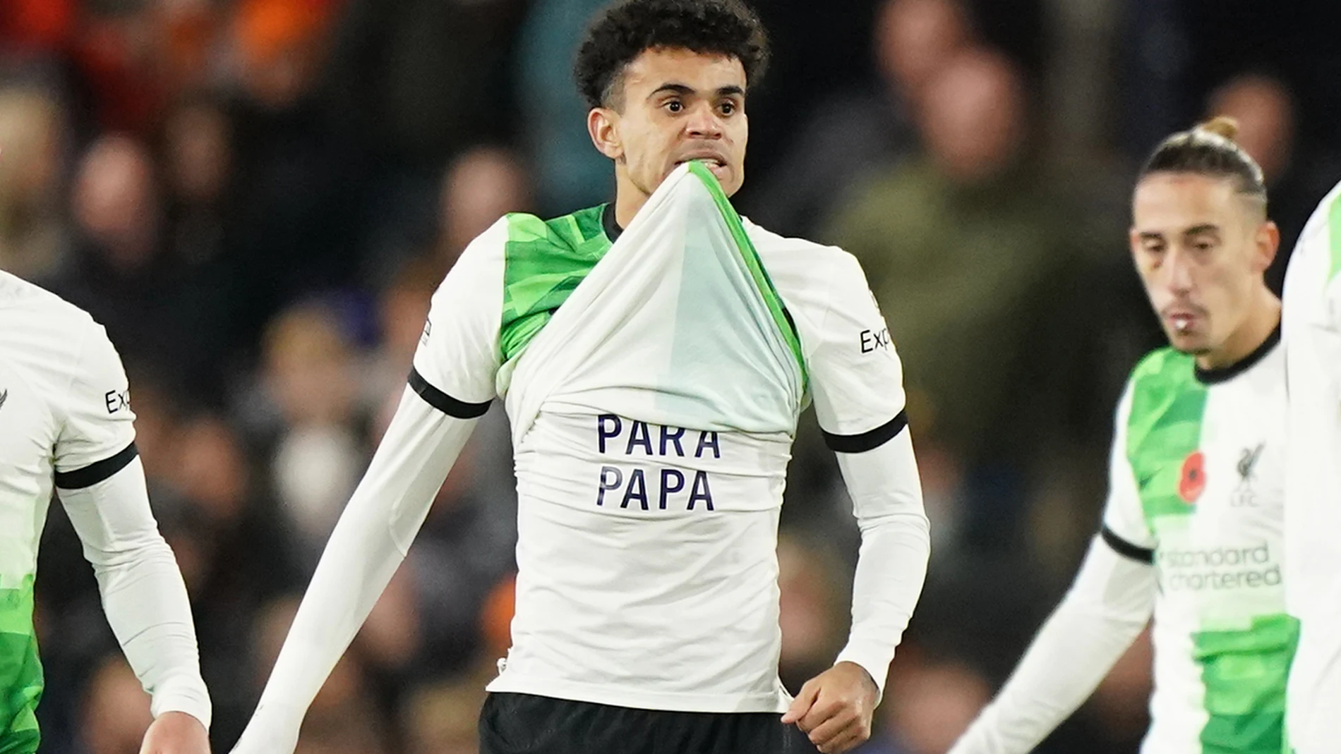 Luis Díaz mostró un mensaje pidiendo la libertad de su padre tras su gol