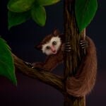 Ilustración de Ekgmowechashala, el último primate que habitó Norteamérica antes que los humanos.