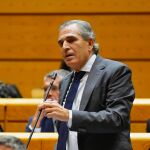 El senador del PP, Juan José Sanz Vitorio, durante su intervención en el Senado