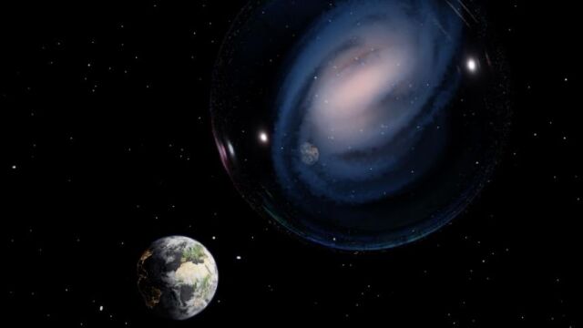 Representación artística de la galaxia espiral más lejana hasta la fecha