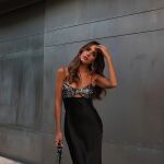 Rocío Osorno con vestido lencero para Navidad. 