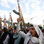 Yemenis protest in Sana'a in solidarity with Palestinians