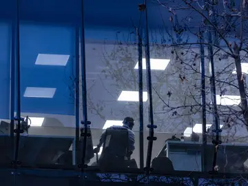 Cristalera de un edificio de oficinas de Madrid Cristalera de un edificio de oficinas de Madrid