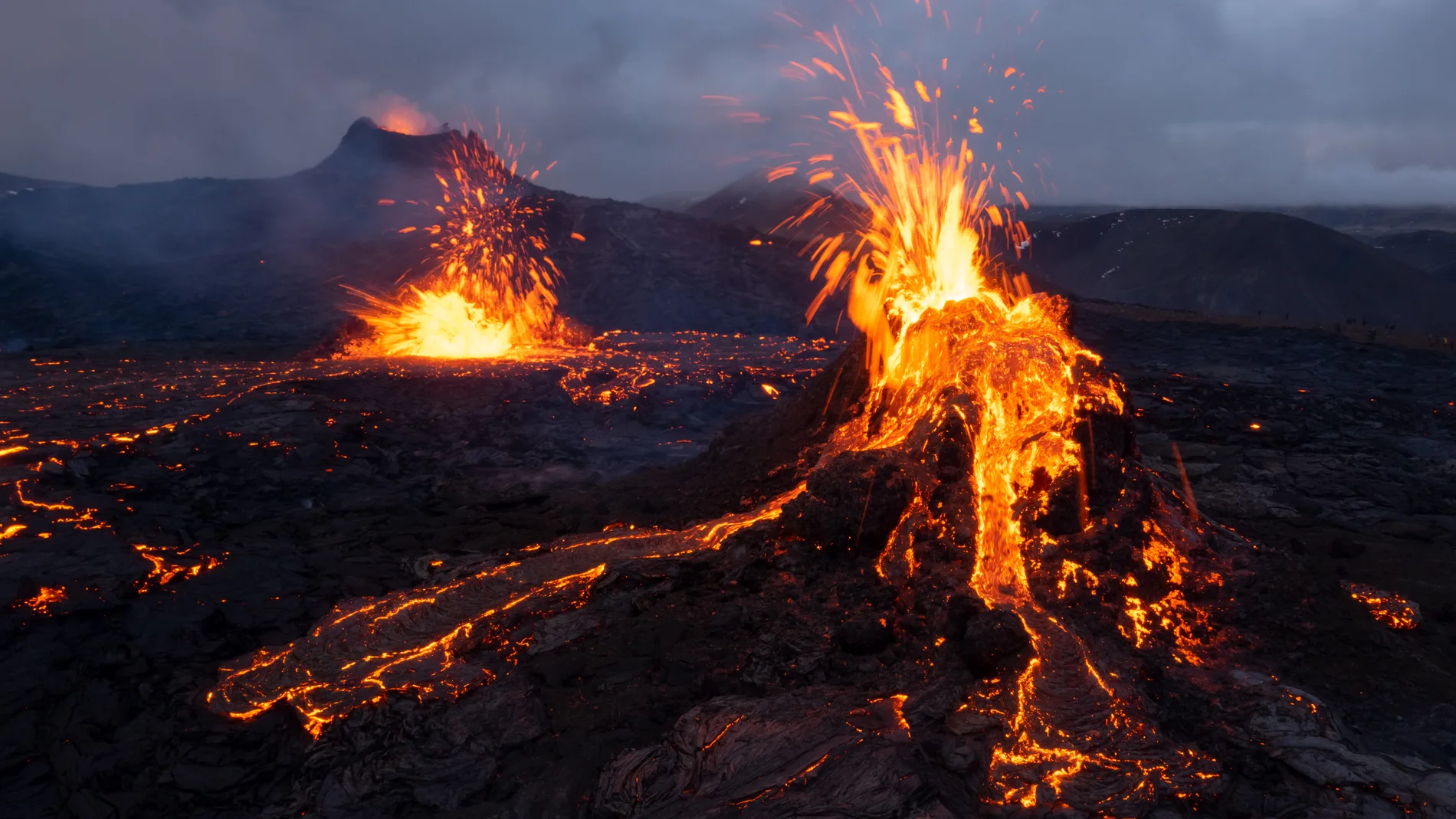 May 11, 2021: Fagradalsfjall, Iceland: A photographer has captured a series of spectacular photos of an ongoing volcanic eruption near the city of Reykjavik in Iceland encapsulating the natural phenomenon's beauty and destructive power. Erez Marom, a professional nature photographer, photography guide and traveller based in Israel, spent two weeks witnessing and documenting the Fagradalsfjall volcano eruption evolve from 1 fissure to a whopping 8 at its climax. His images show bubbling hot la...