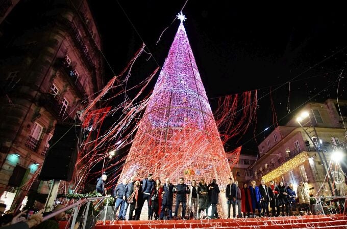 Imagen de archivo del encendido de las luces de Navidad en Vigo.