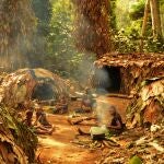Campamento Mbendjele BaYaka, en el Congo, donde se llevó a cabo el estudio
