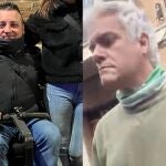 A la izquierda Manolo, el hombre agredido por llevar un llavero con la bandera de España