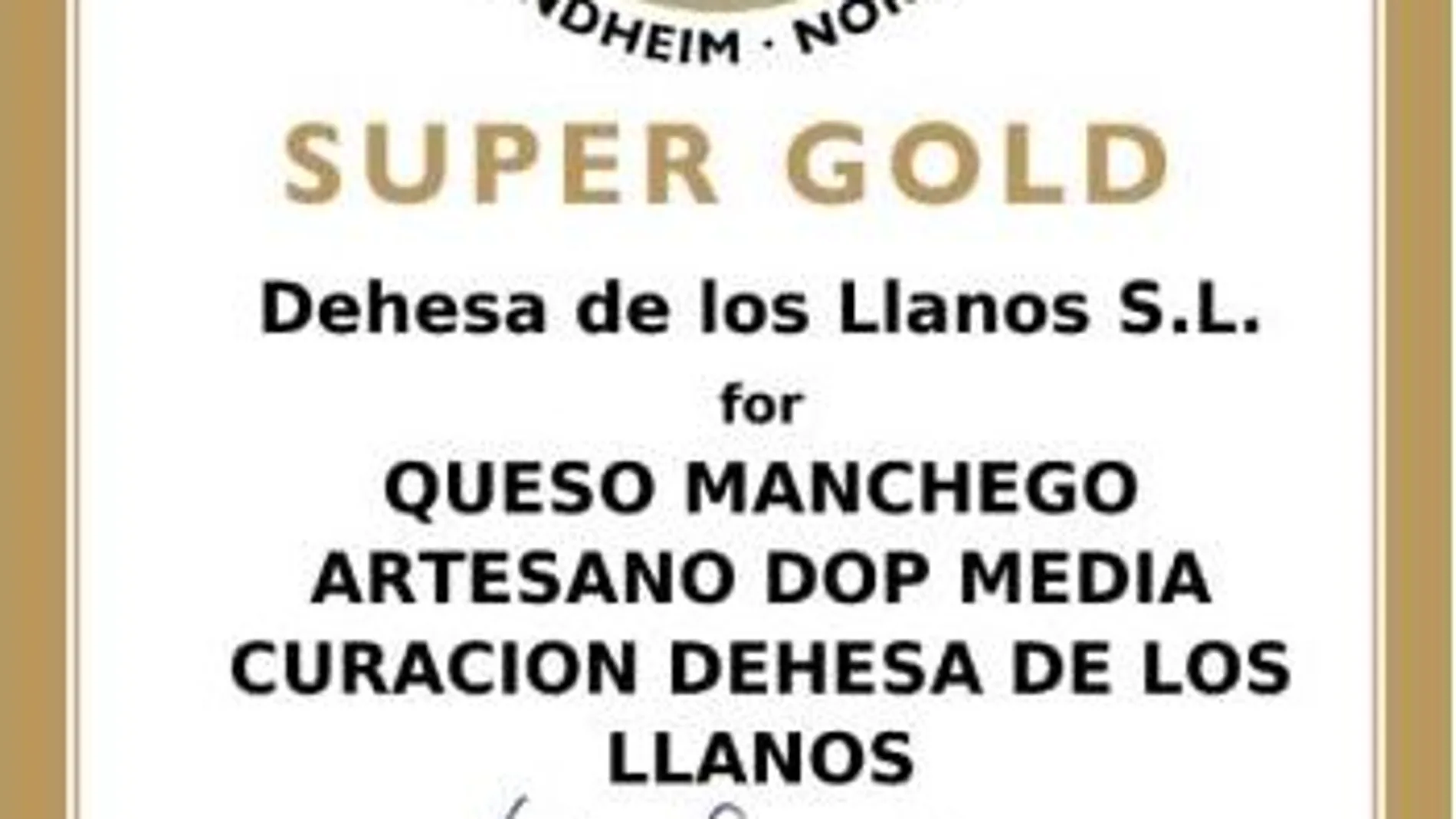 Manchego Artesano Media Curación, medalla Supergold