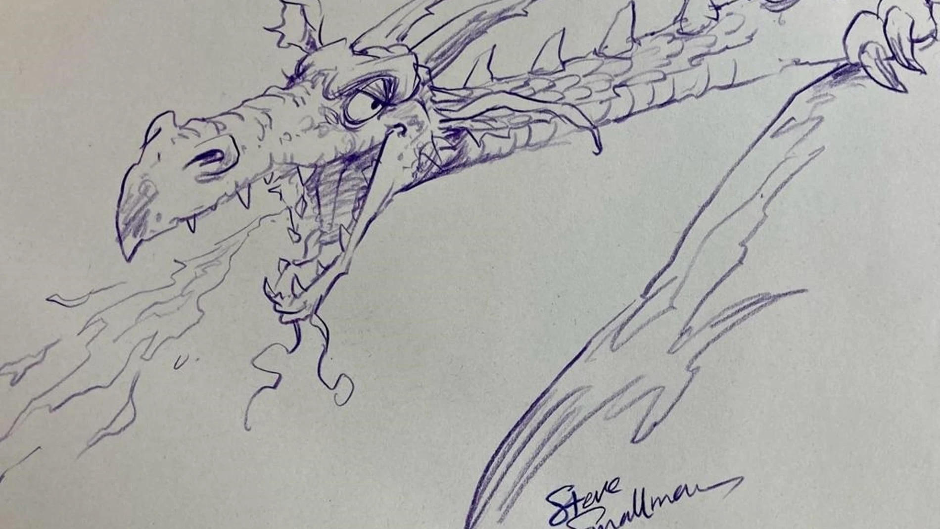 Uno de los dibujos de Steve Smallman en sus cuadernos privados
