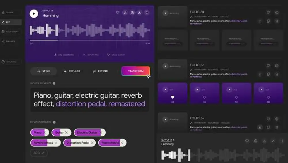 Herramienta IA para crear música tarareando.