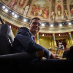 Pedro Sánchez en el pleno de investidura en el Congreso de los Diputados. 