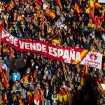Manifestación en Cibeles contra la amnistía y contra los acuerdos de Pedro Sánchez para si investidura. © Jesú