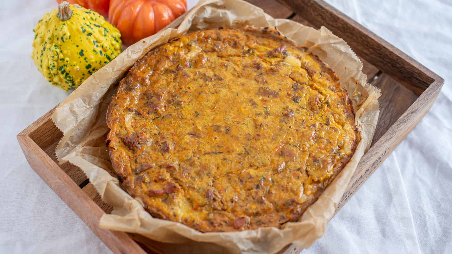 Quiche de calabaza y queso gorgonzola