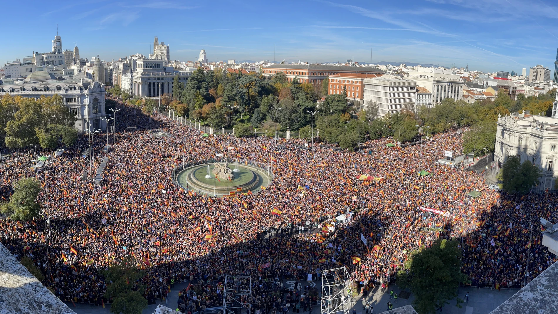 Manifestación contra la amnistía, en Cibeles
