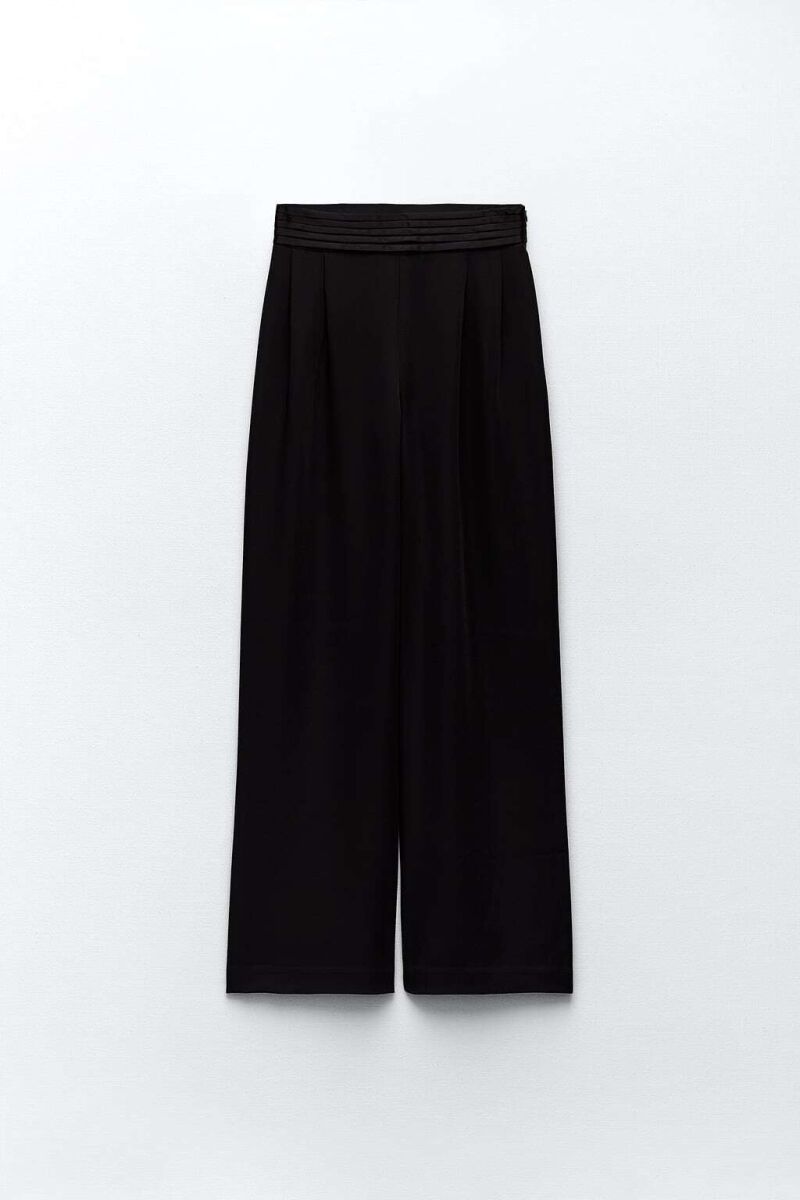 pantalón ancho cintura satinada