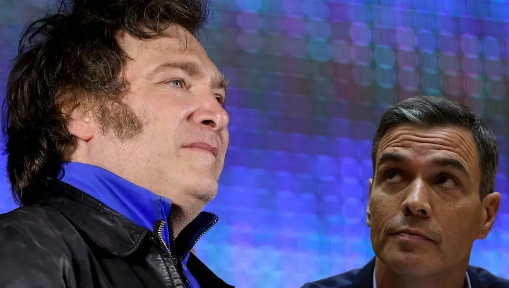Montaje de Javier Milei y Pedro Sánchez