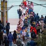 Students are dismissed from a school in Beijing, China, 23 November 2023. The World Health Organization (WHO) made an official request to China for detailed information following an increase of respiratory diseases and reported clusters of pneumonia in children in northern China.