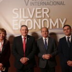 El presidente de la Diputación Provincial de Zamora, Javier Faúndez, inaugura el V Congreso Internacional Silver Economy, junto a Cipriano García, entre otros