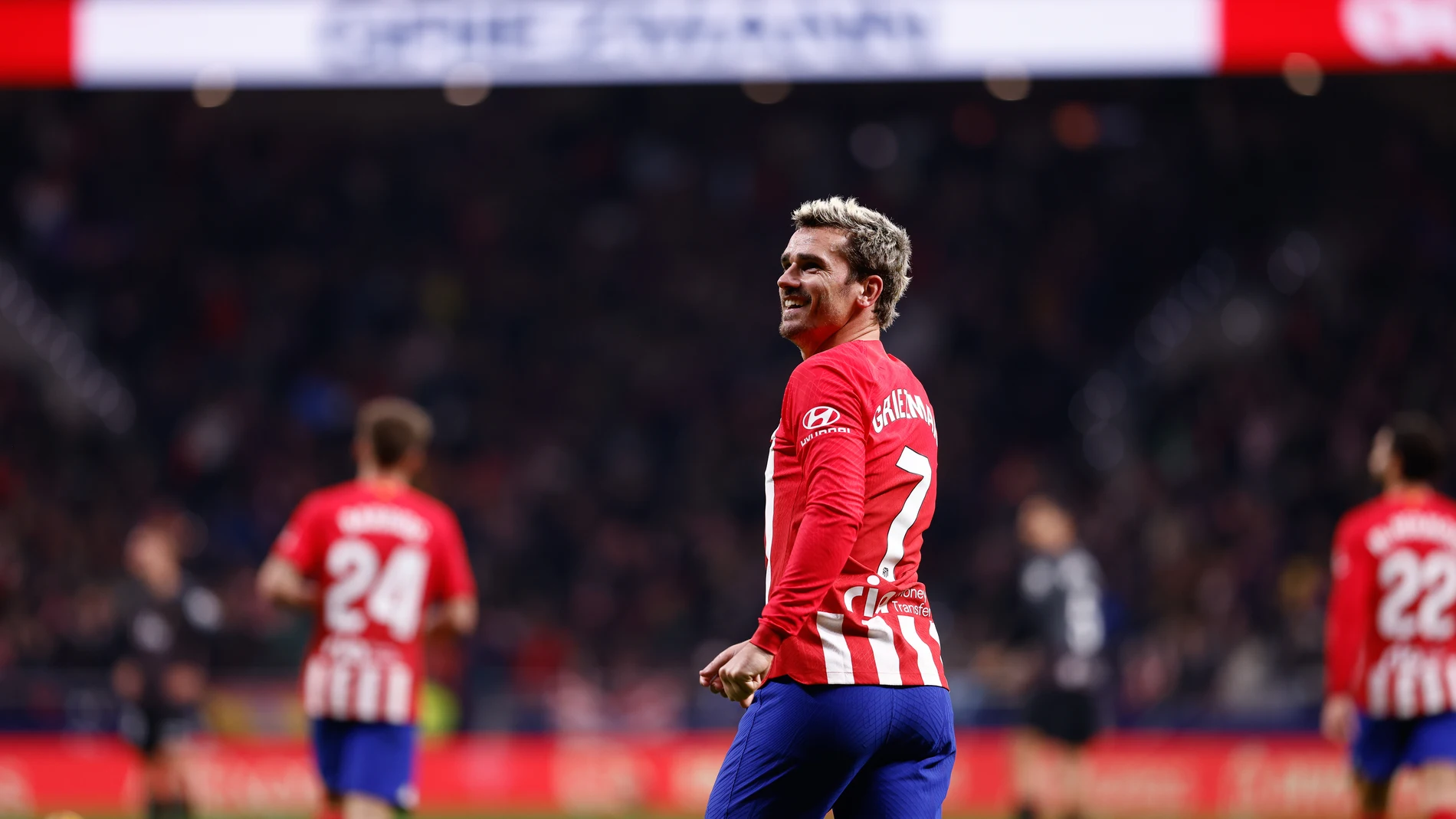 Griezmann, después de celebrar su gol ante el Mallorca