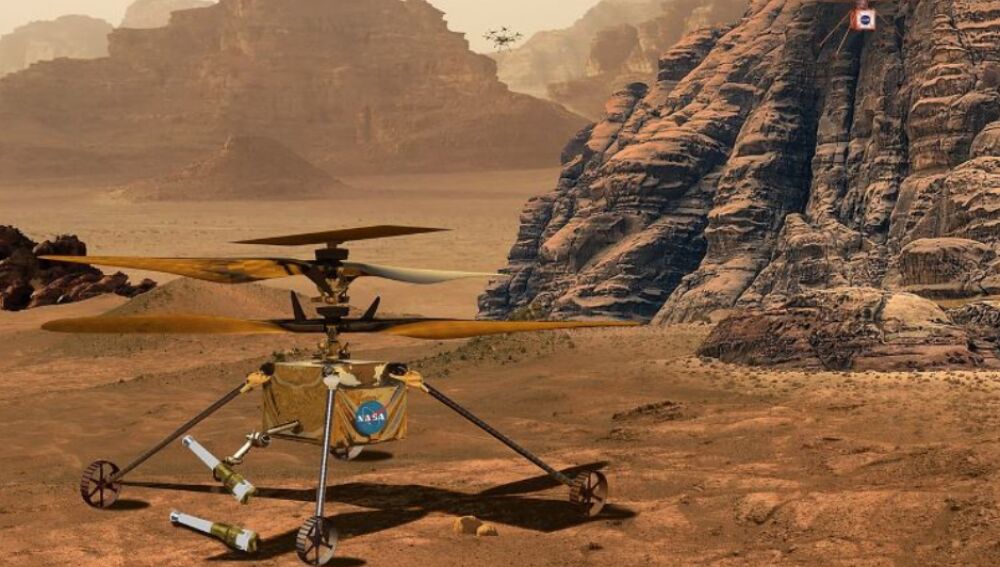 Recreación del futuro helicóptero de la NASA
