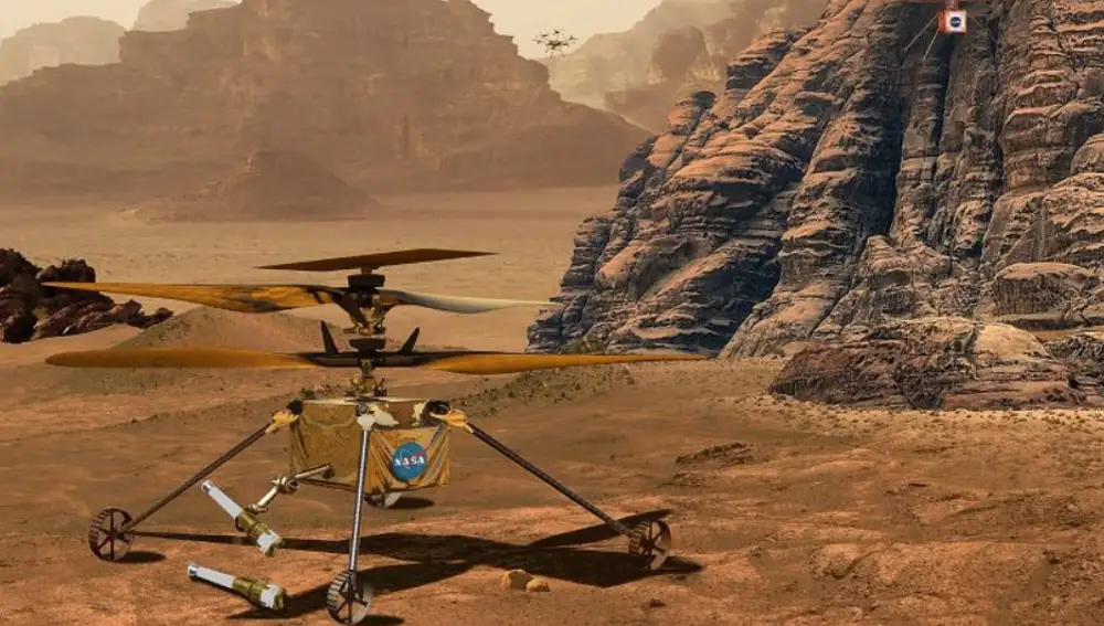 Recreación del futuro helicóptero de la NASA