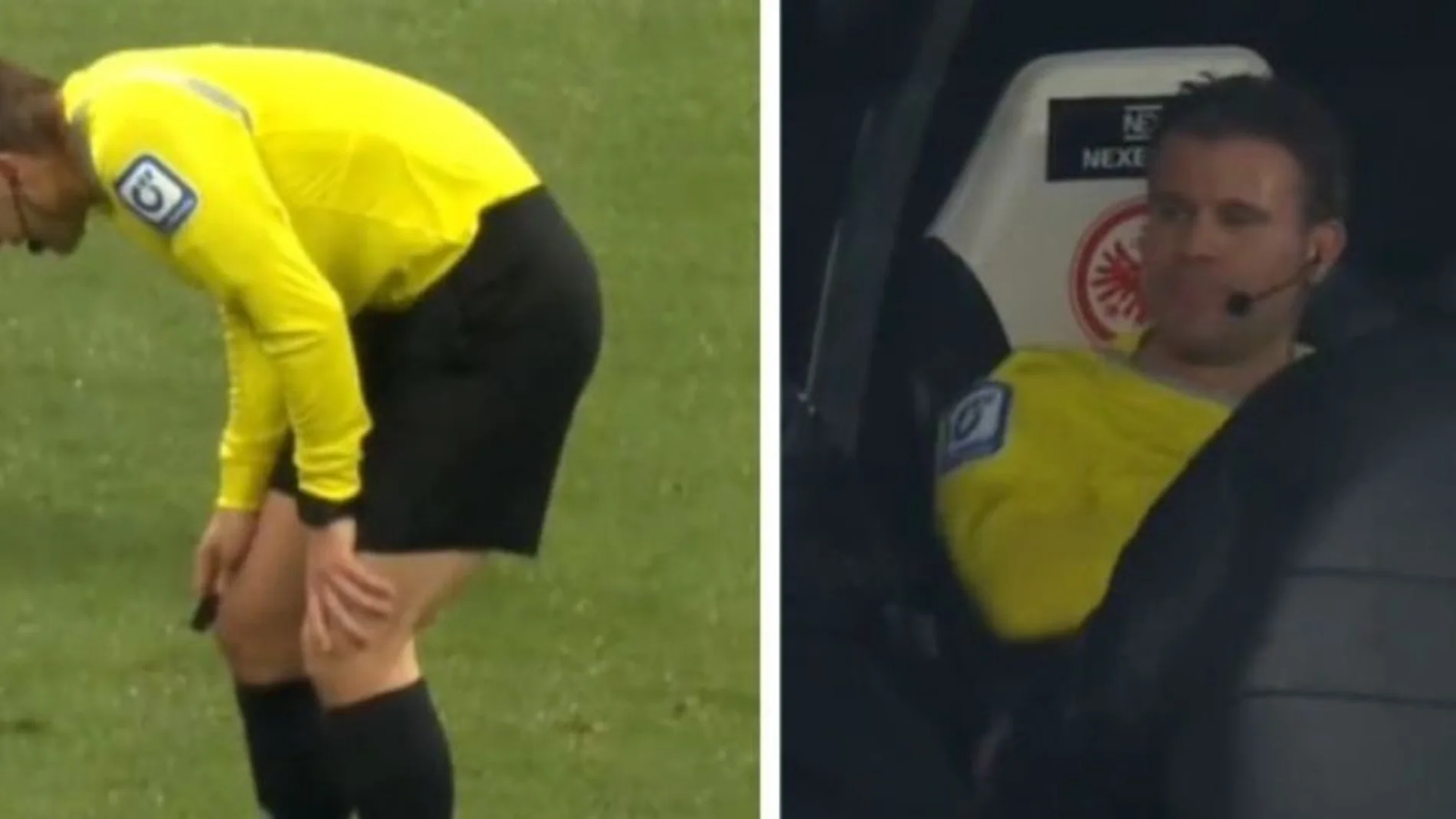 Momento en el Felix Brych cae lesionado