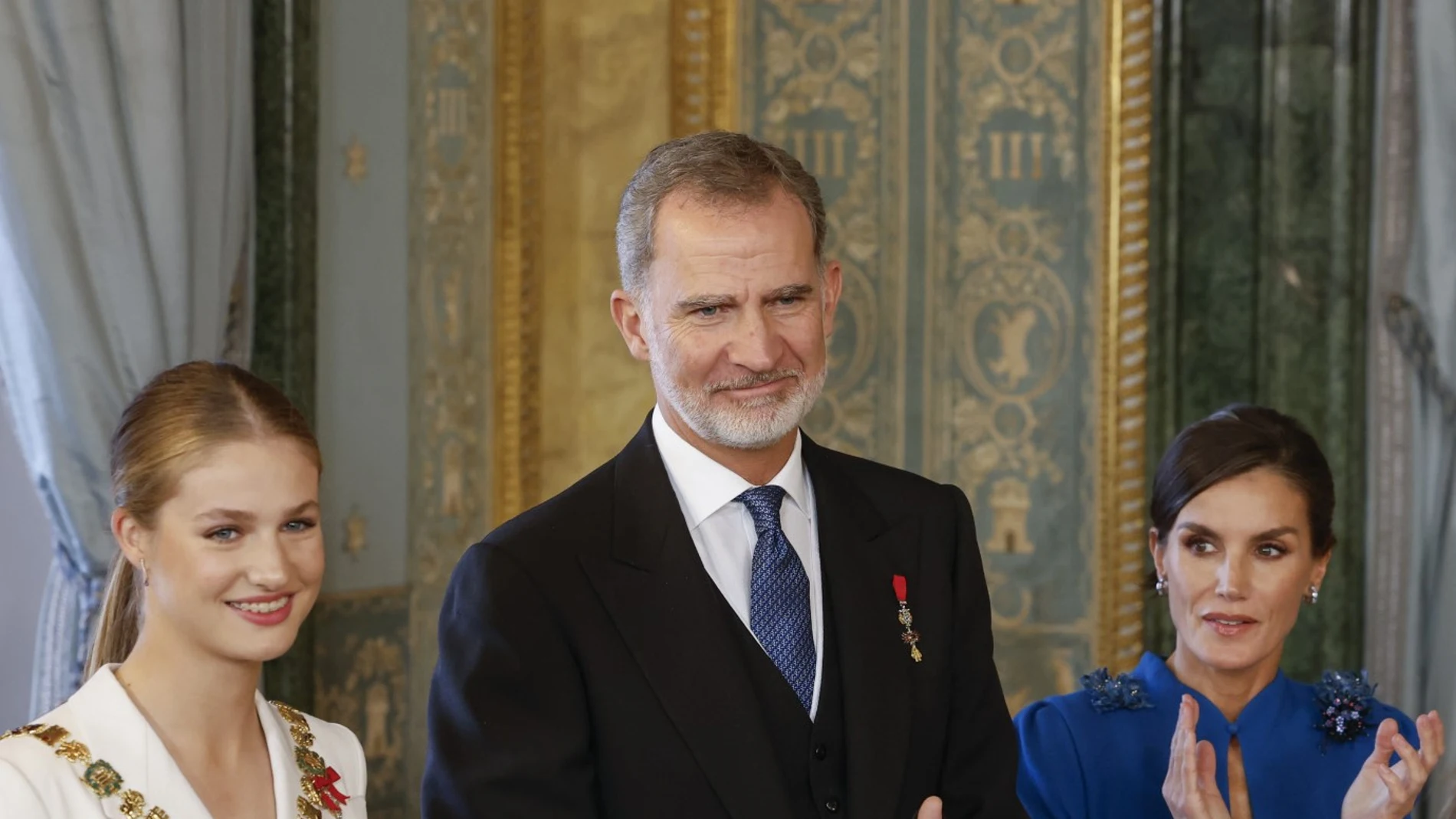 Los Reyes y la princesa Leonor el día que juró la Constitución