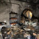 Un incendio en los soportales del Ayuntamiento de Majadahonda calcina el Belén municipal