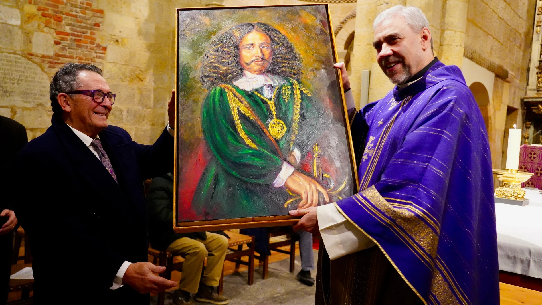 El pintor leonés Luis Zotes dona dos cuadros a la Parroquia de Nuestra Señora del Mercado de León