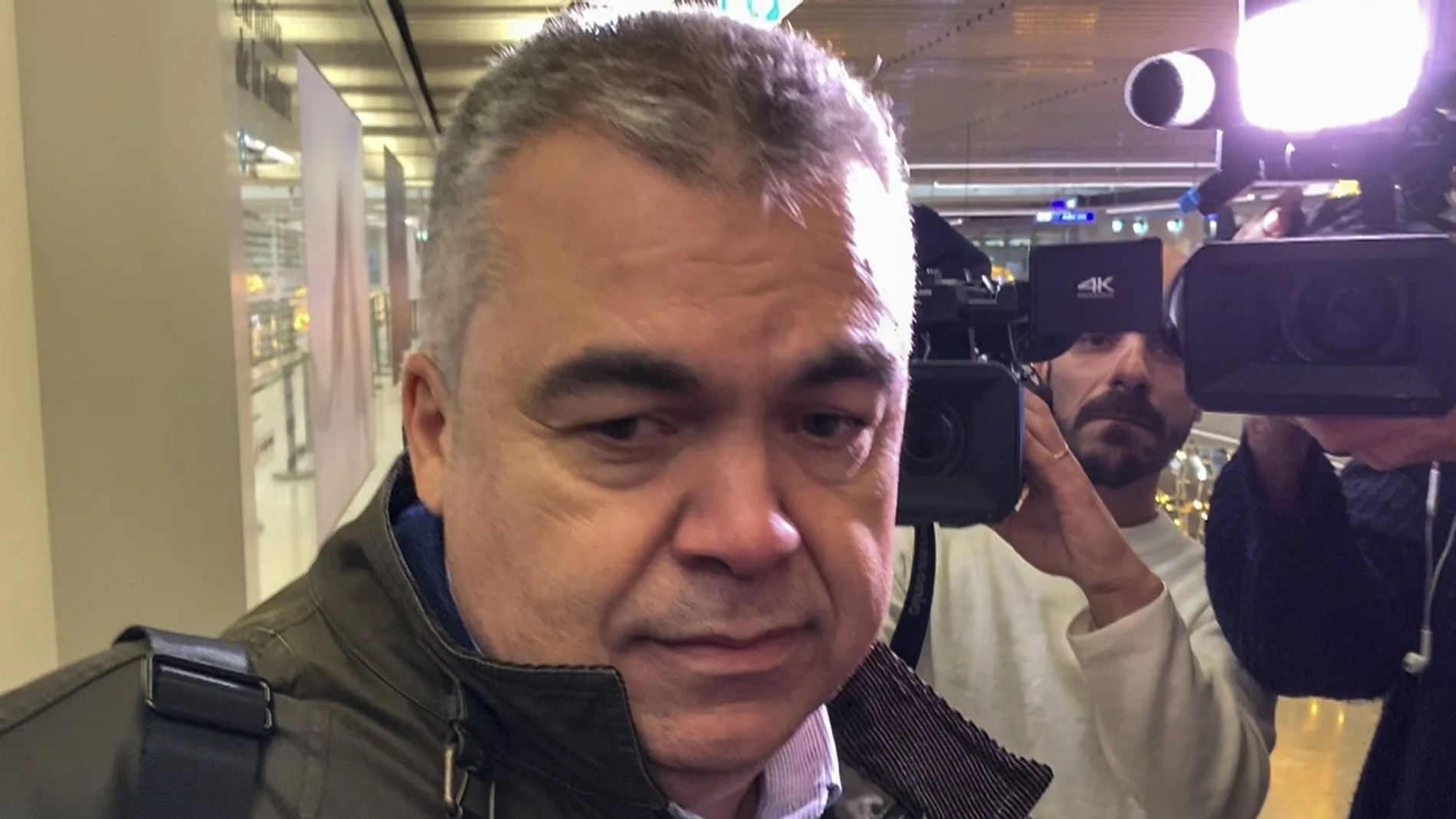 Captura de televisión del secretario de Organización del PSOE, Santos Cerdán, tras la primera reunión con Junts en Ginebra.