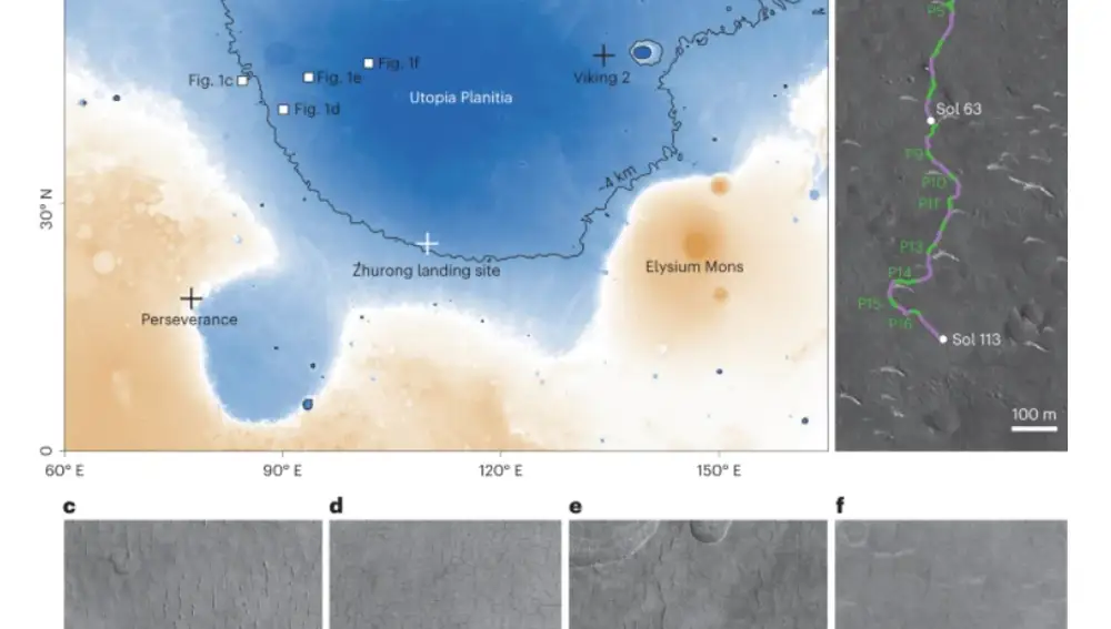 Mapa topográfico de la región donde se detectaron las estructuras