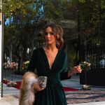 Rocío Osorno con vestido de terciopelo.
