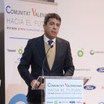 El presidente de la Generalitat valenciana, Carlos Mazón, esta mañana durante un desayuno organizado por Europa Press