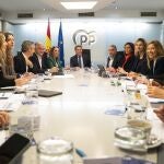 Alberto Núñez Feijóo en el Comité de dirección del PP en Génova.