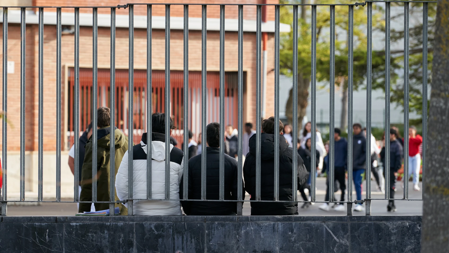 Vista del patio de un instituto de Vitoria