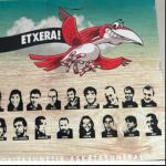 Pegatina repartida en la caseta de "Txori Barrote" con la foto de los 19 etarras
