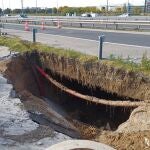 El socavón en la autovía madrileña se produjo el pasado 12 de noviembre