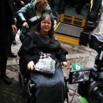 Raquel García, ex exposa del acusado, a su llegada al juicio