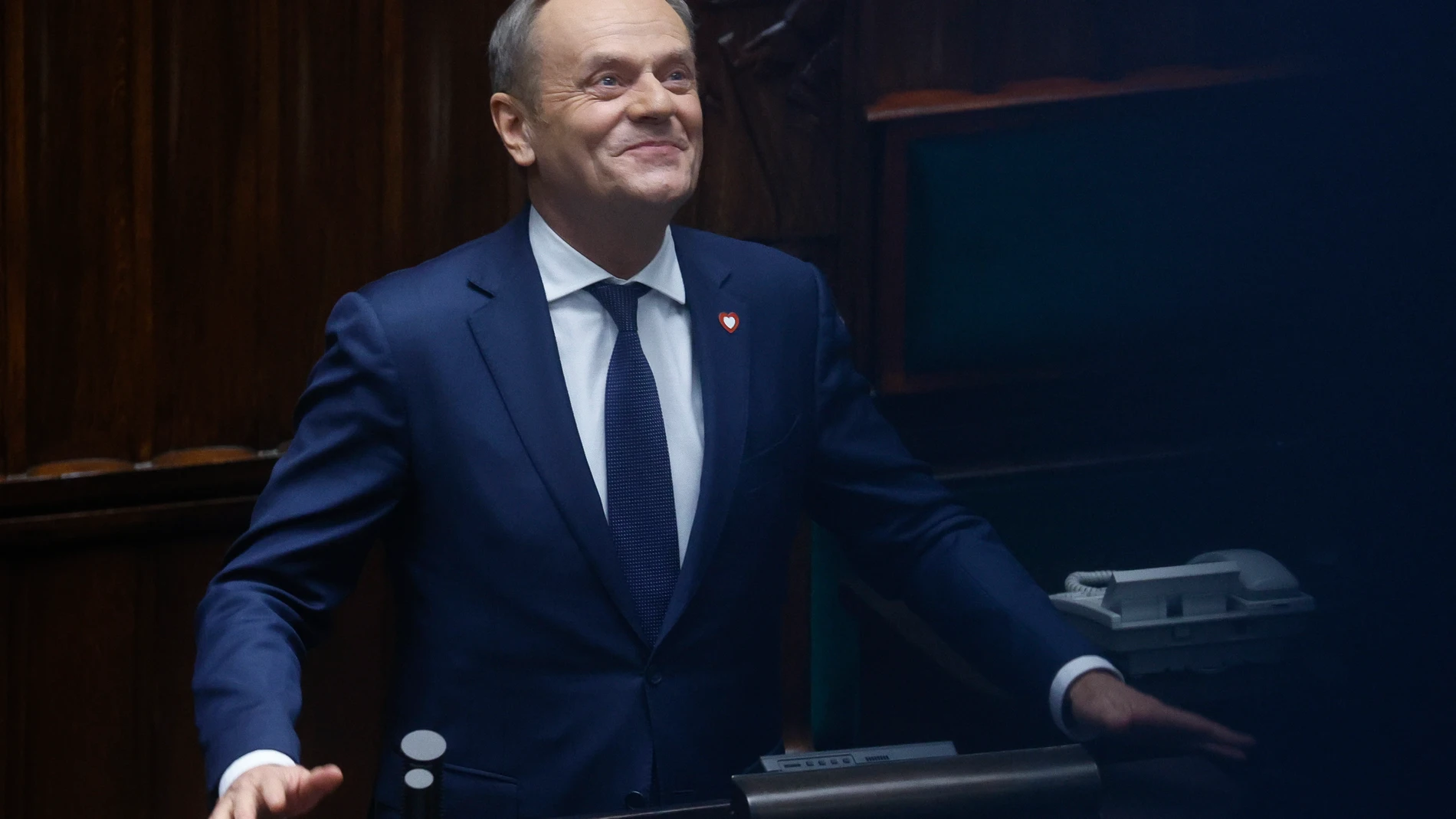 December 12, 2023: Warszawa 11.12.2023 Pierwsze posiedzenie Sejmu X. kadencji. Debata i glosowanie nad wotum zaufania dla nowego rzadu Donald Tuska. n/z Donald Tusk,Image: 828696958, License: Rights-managed, Restrictions: , Model Release: no, Credit line: Jacek Szydlowski / Forum Donald Tusk is the new Prime Minister of Poland12/12/2023