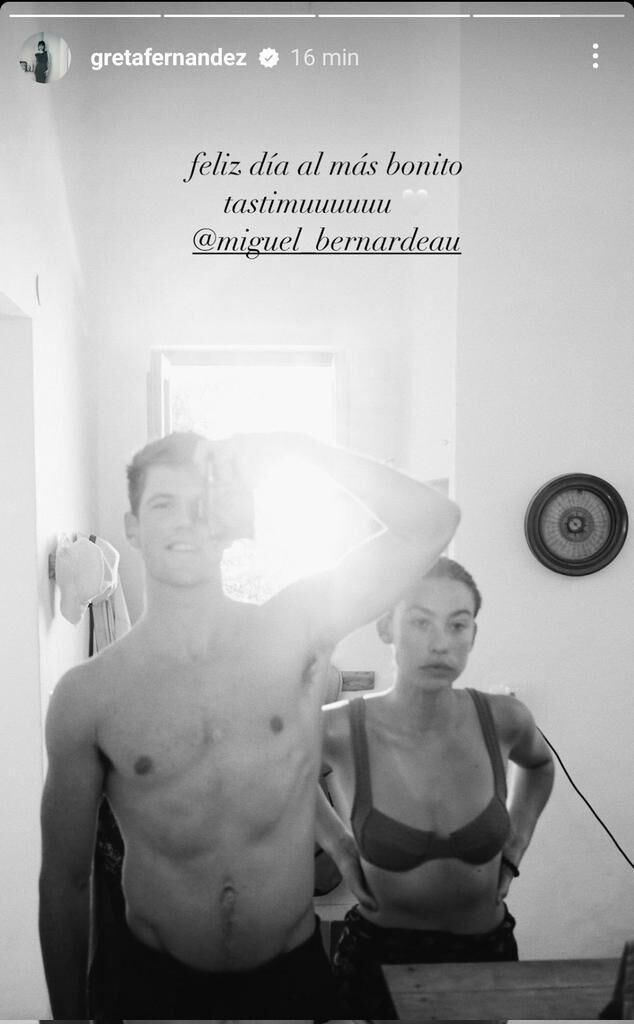 La felicitación de Greta Fernández a Miguel Bernardeau por su 27 cumpleaños