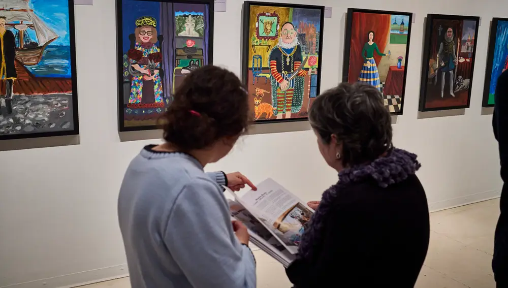 Presentación de la exposición de pinturas de un taller-escuela sin ánimo de lucro con la tutela del pintor de