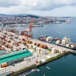 Vista aérea del Puerto de Vigo. 