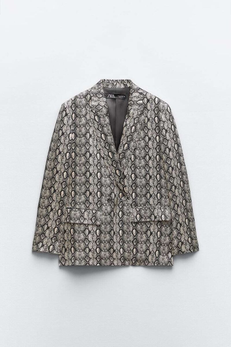 Blazer fluida estampado animal