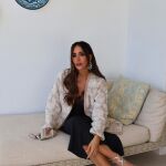 Rocío Osorno con look navideño de Zara.