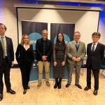 Imagen de los participantes en la sesión inaugural de la II Green Week Selfcare, de Anefp. De izquierda a derecha, Miguel Valdés, Sonia Meca, Albert Cortada, Verónica Hernández, Juan Pedro Rísquez y Humberto Arnés 