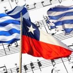 Banderas de Grecia, Chile y Uruguay 