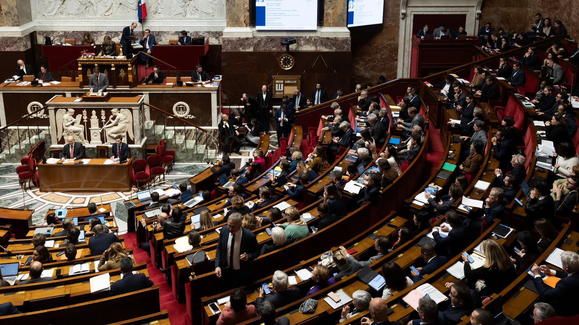 December 11, 2023, Paris, France, France: French deputy Benjamin Lucas attends a debate on the draft law to control immigration at the National Assembly.11/12/2023