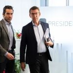 El presidente del PP Alberto Nuñez Feijóo yel portavoz del PP Borja Sémper.
