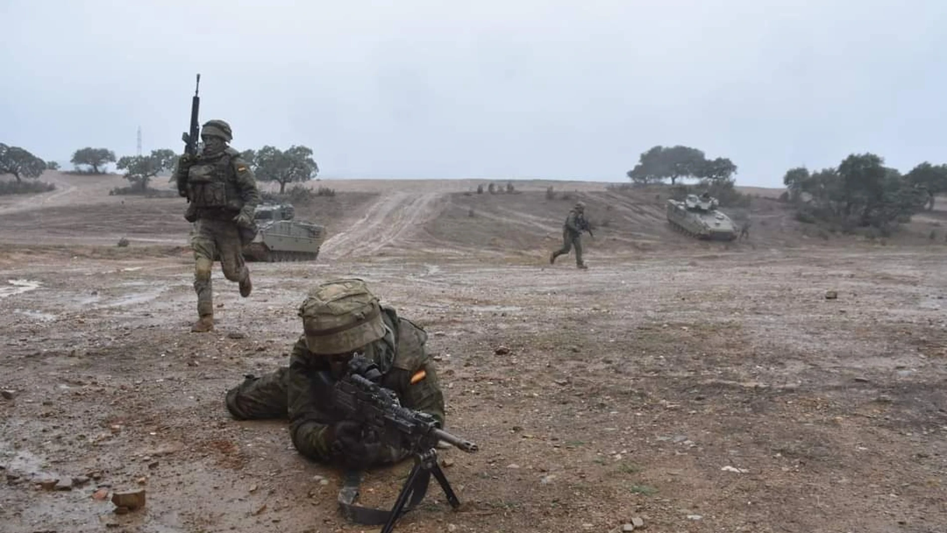 Efectivos de la Brigada "Guzmán el Bueno" X, durante unas maniobras recientes