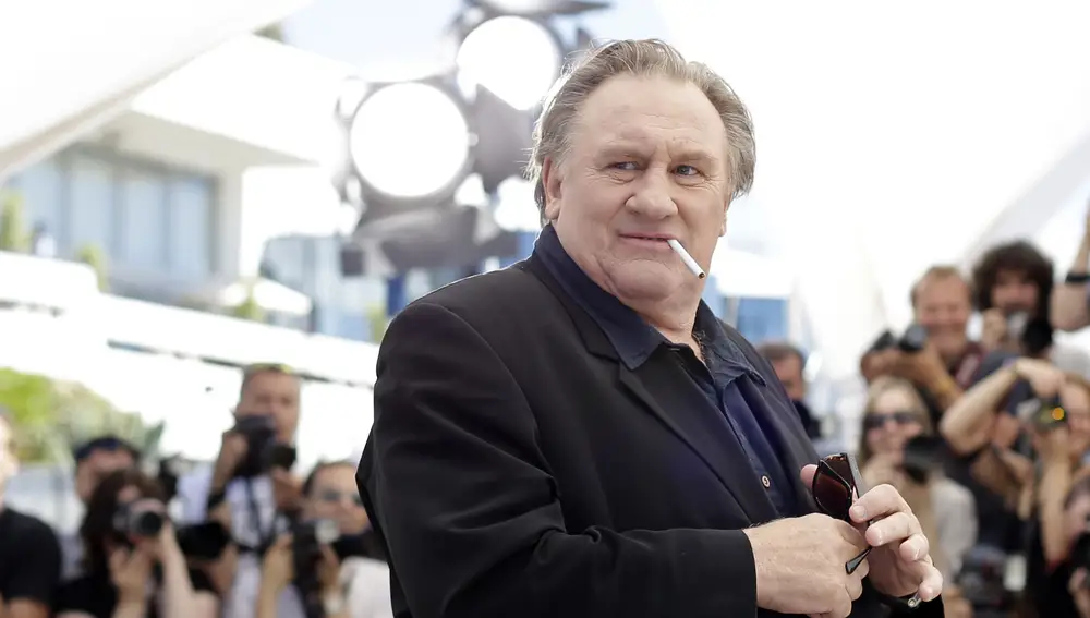 Actor Gerard Depardieu poses for photographers during a photo call for the film Valley of Love, at the 68th international film festival, Cannes